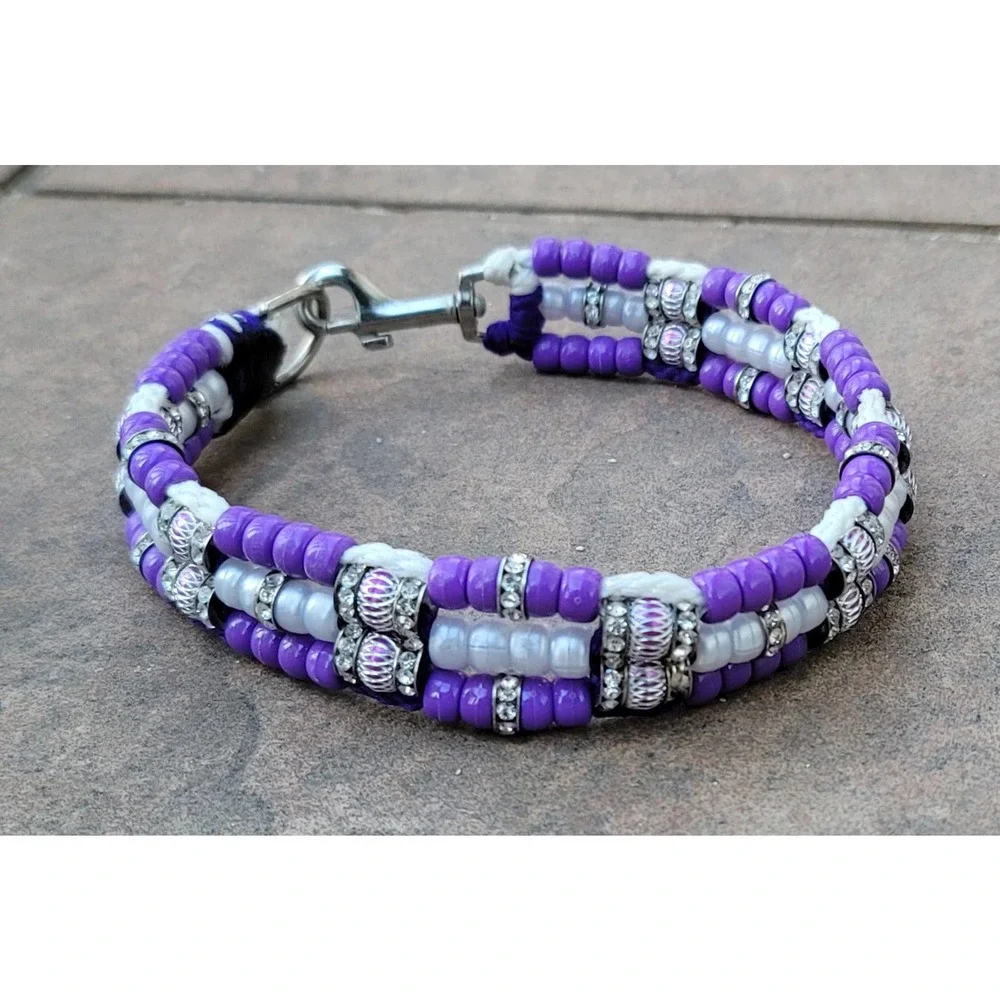 Custom Handmade Beaded Bling Dog Collar